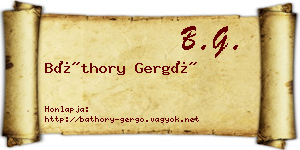 Báthory Gergő névjegykártya